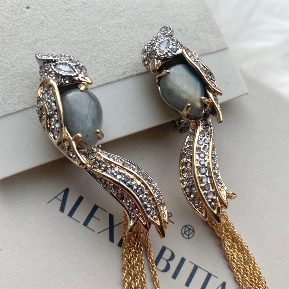 NIB RETIRED Alexis Bittar Love Bird Crystal Tassle Earring - Picture 5 of 9